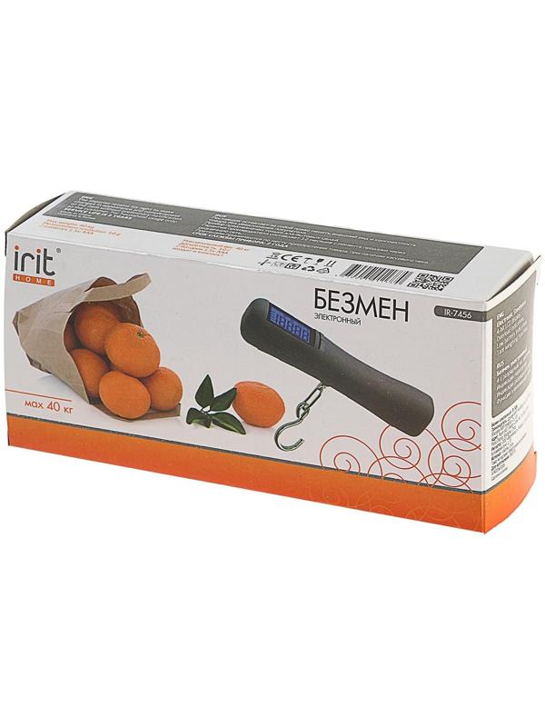 Безмен Irit IR-7456, электронный, до 40 кг, ЖК-дисплей, чёрный