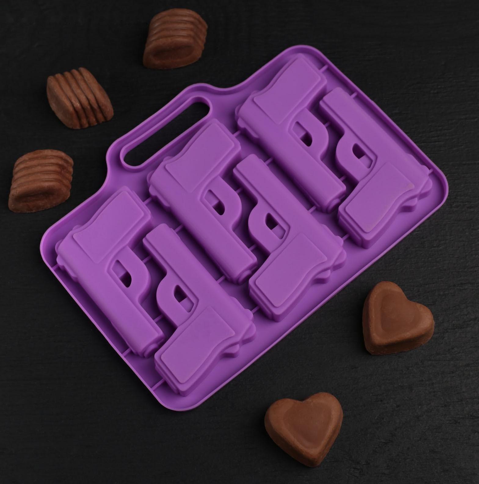 Форма для льда и кондитерских украшений Доляна «Пистолет», 18,7×13,4 см, 6 ячеек, цвет МИКС