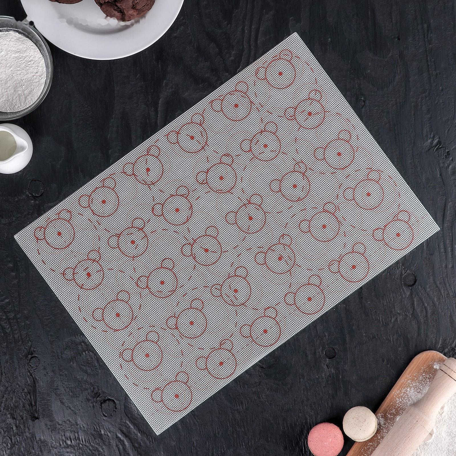 Коврик армированный для макаронс силиконовый «Ушки», 42×29,5 см