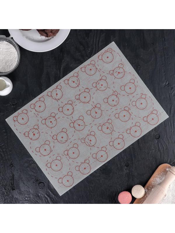 Коврик армированный для макаронс силиконовый «Ушки», 42×29,5 см