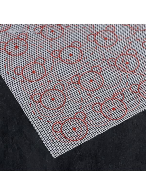 Коврик армированный для макаронс силиконовый «Ушки», 42×29,5 см