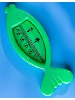 Термометр для ванной «Рыбка», цвет зелёный
