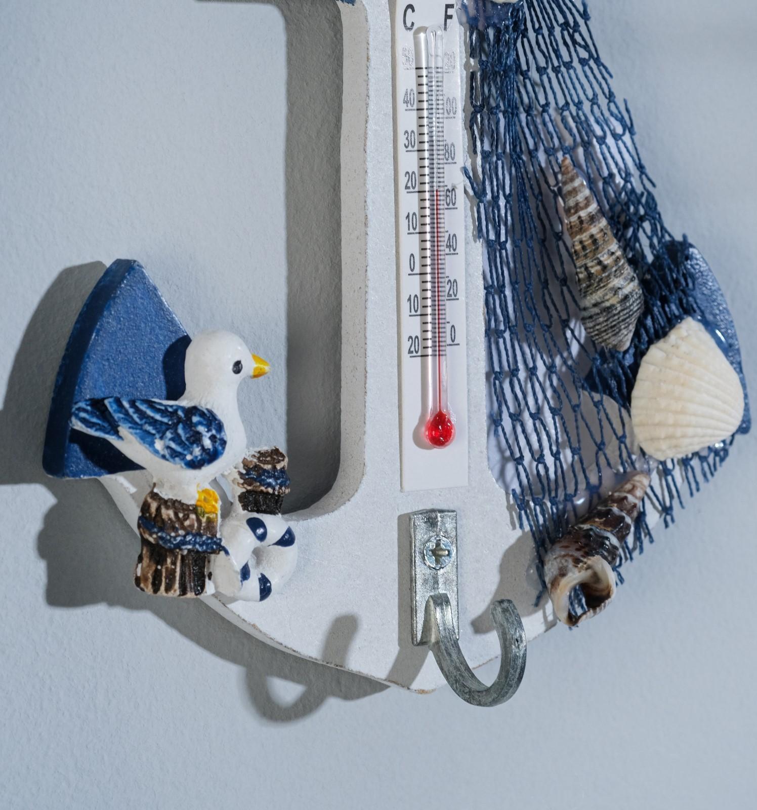 Термометр «Якорь с чайкой», 12 х 9,5 х 2,5 см