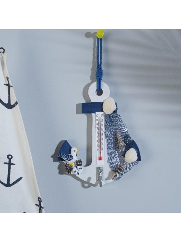 Термометр «Якорь с чайкой», 12 х 9,5 х 2,5 см