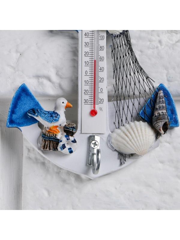 Термометр «Якорь с чайкой», 12 х 9,5 х 2,5 см