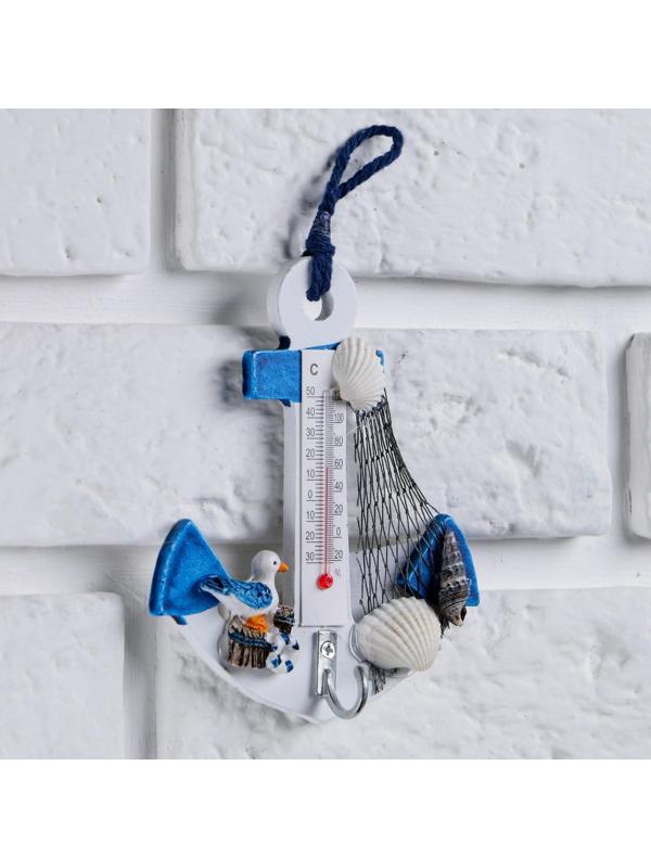Термометр «Якорь с чайкой», 12 х 9,5 х 2,5 см