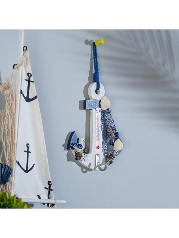 Термометр «Якорь с чайкой», 12 х 9,5 х 2,5 см