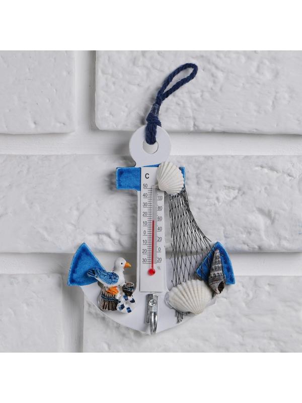 Термометр «Якорь с чайкой», 12 х 9,5 х 2,5 см