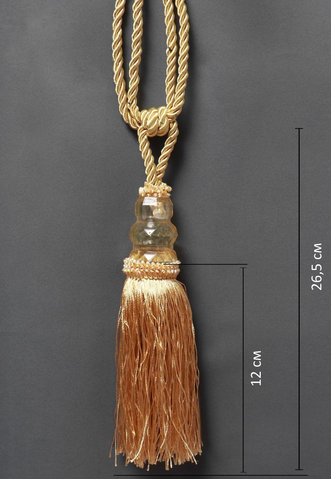 Кисть для штор «Три кристалла», 50 ± 1 см, цвет бежевый/золотой