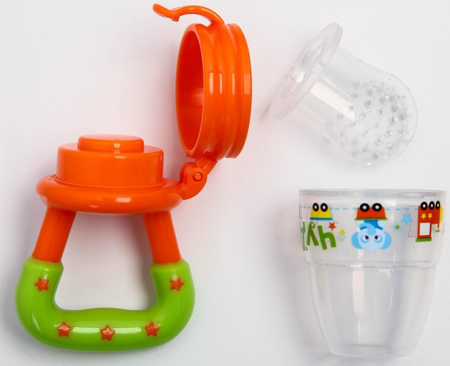 Ниблер «Чудо», с силиконовой сеточкой, цвет оранжевый