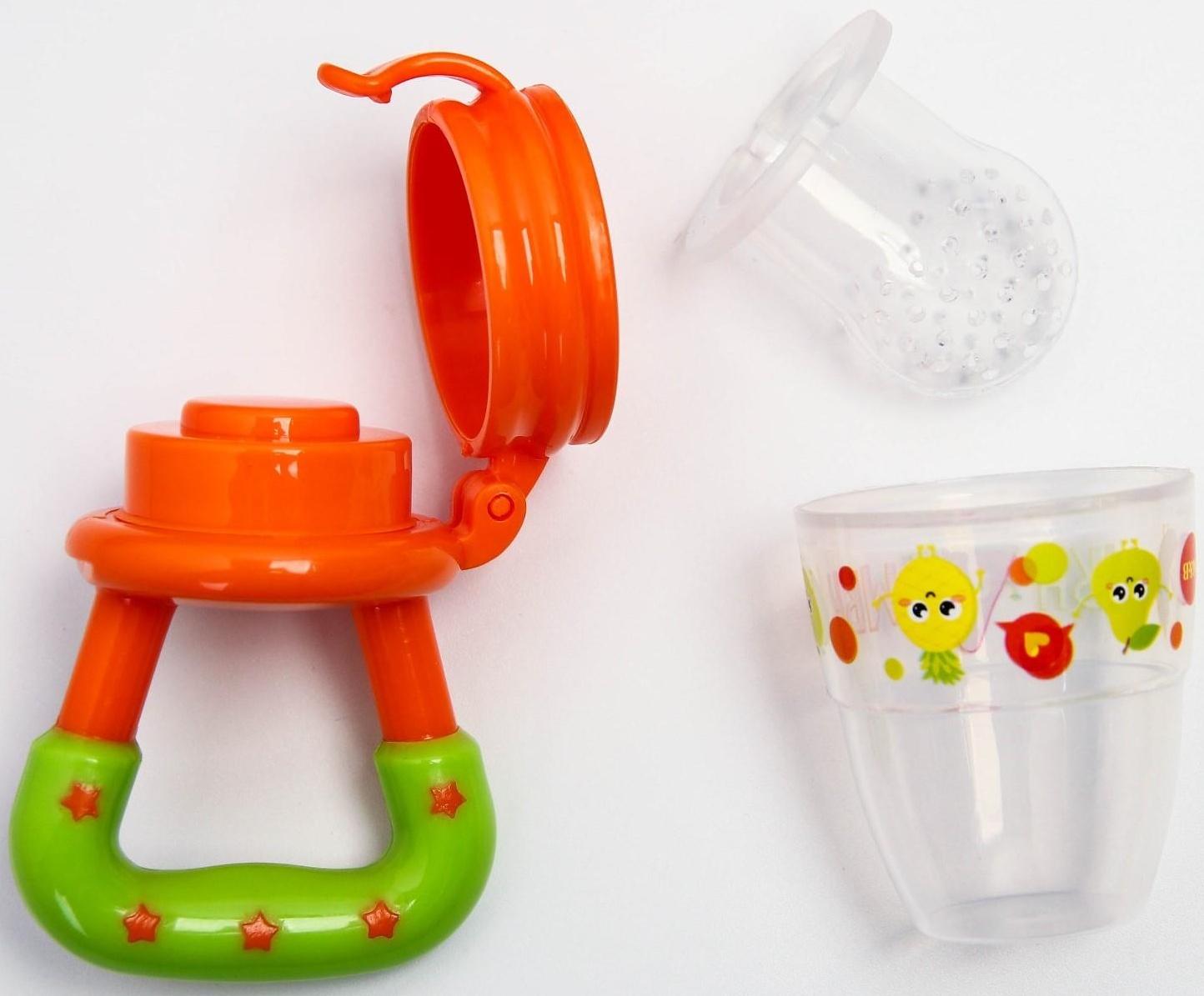 Ниблер «Наше счастье», с силиконовой сеточкой, цвет оранжевый