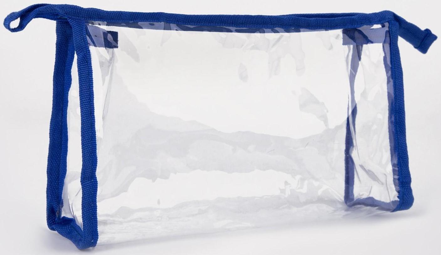 Набор косметичек 2 в 1 на молниях, цвет синий