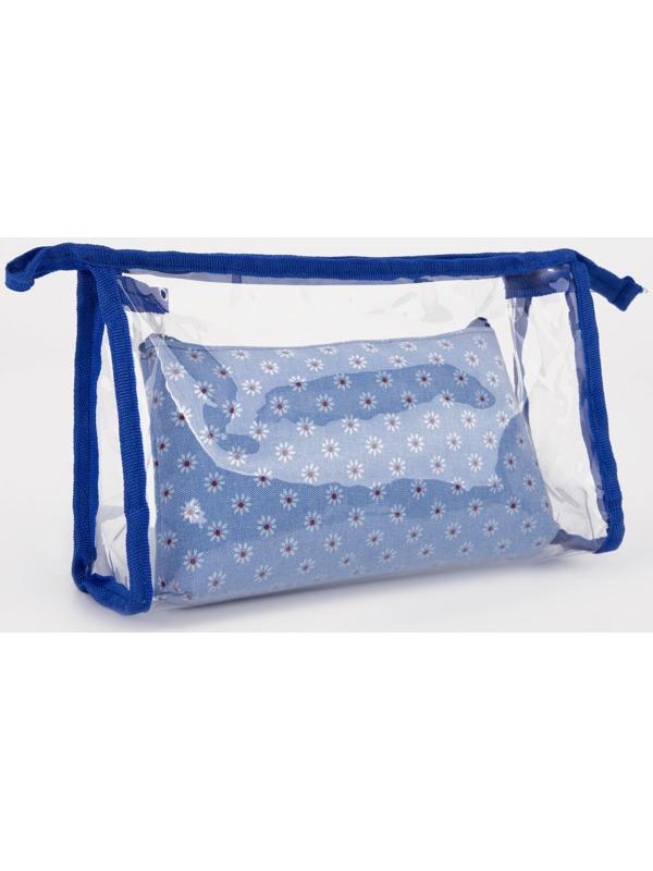 Набор косметичек 2 в 1 на молниях, цвет синий