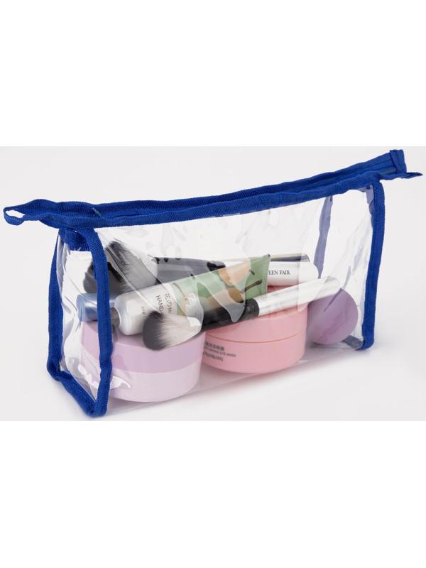 Набор косметичек 2 в 1 на молниях, цвет синий
