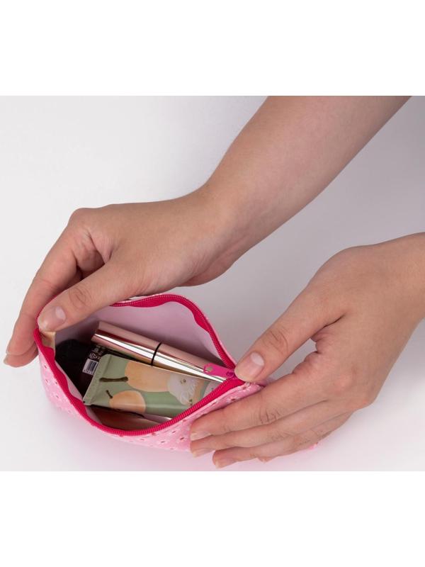 Набор косметичек 2 в 1 на молниях, цвет розовый