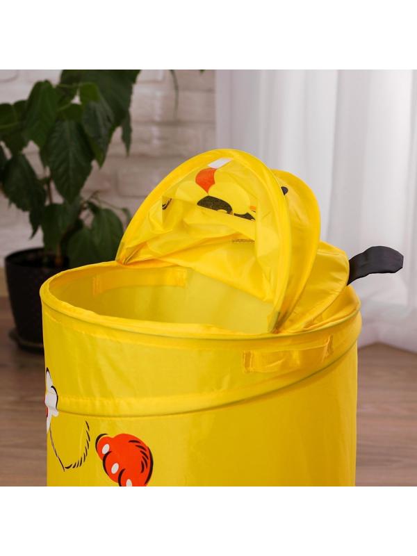 Корзина для игрушек «Собачка с косточкой» с ручками и крышкой