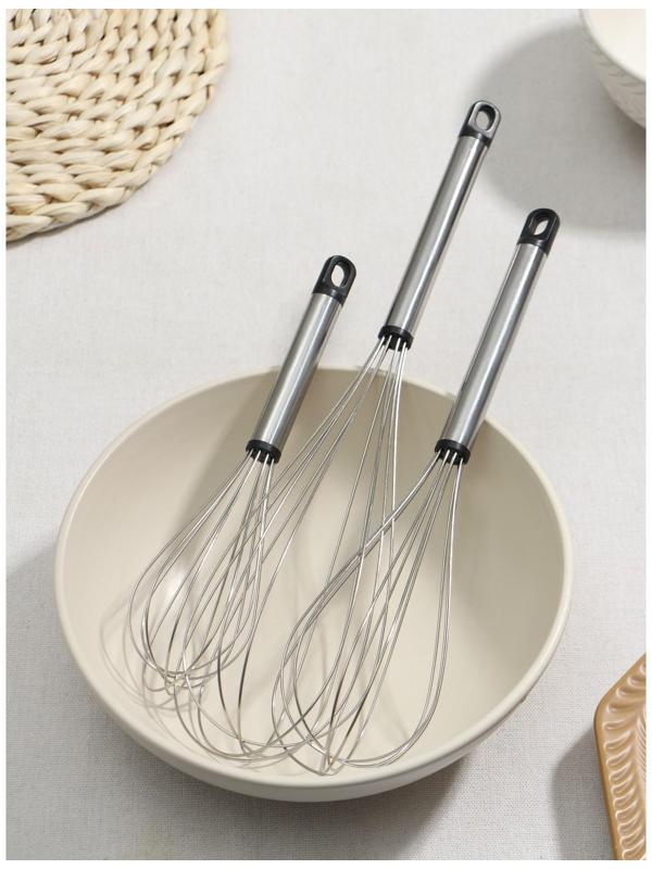 Набор венчиков для взбивания Доляна «Помощник», 3 шт: 19 см, 24 см, 29 см