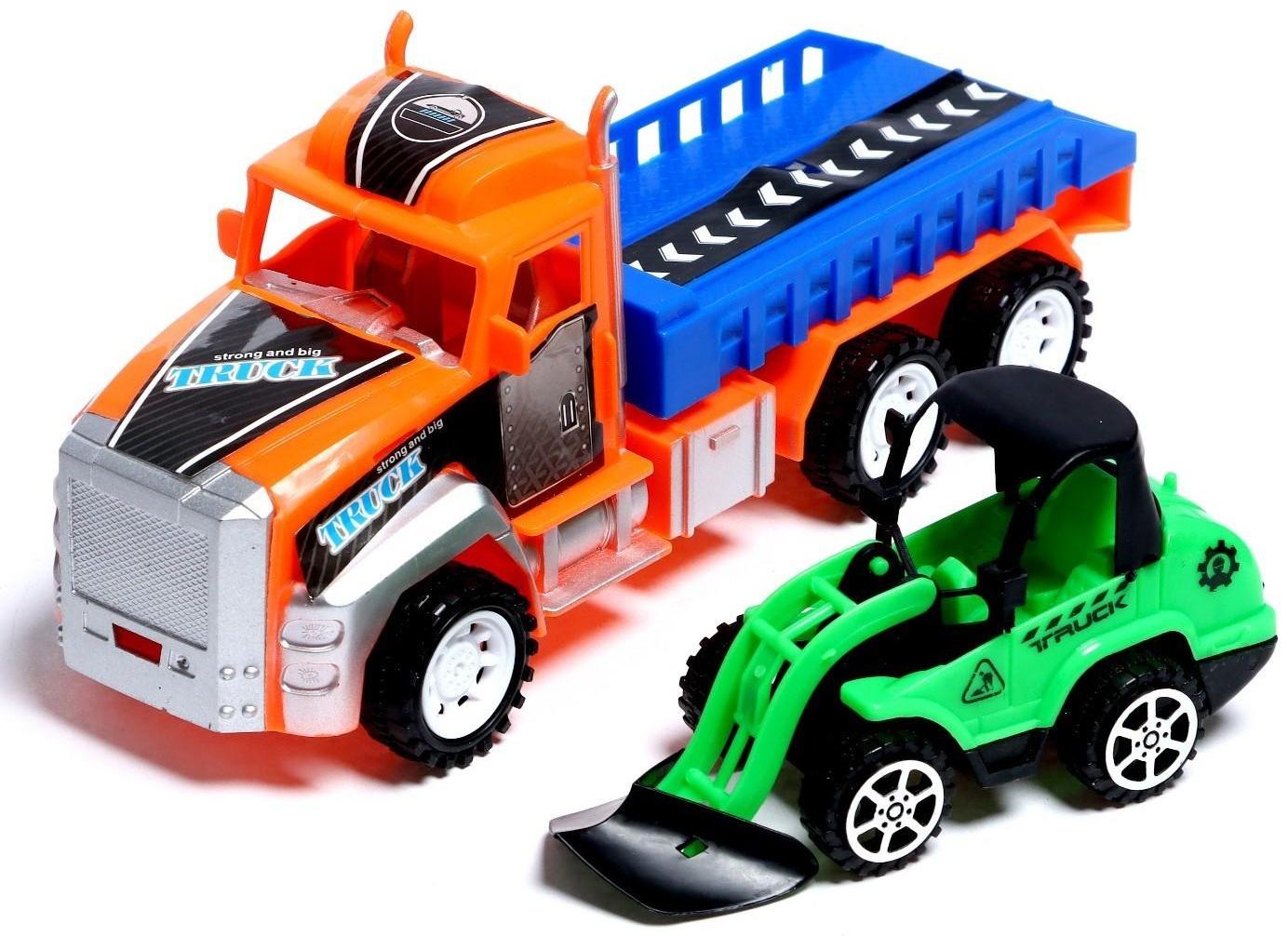 Грузовик инерционный «Перевозчик» с погрузчиком, цвета МИКС