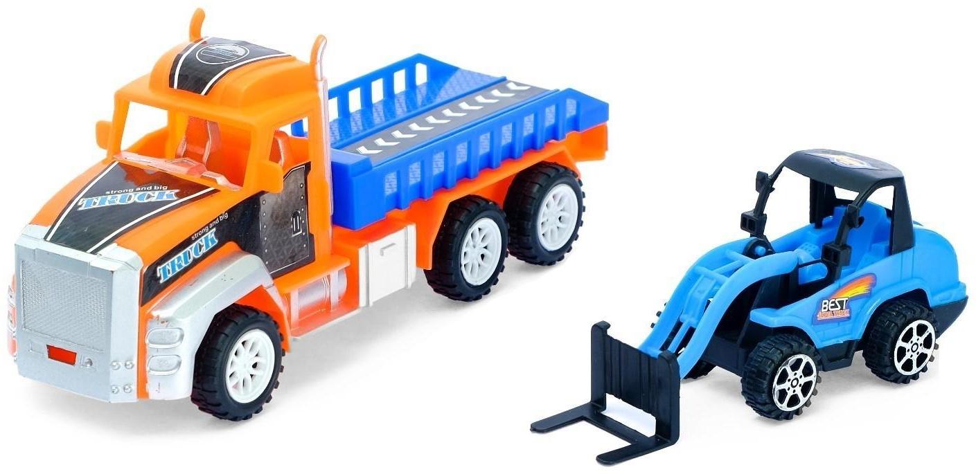 Грузовик инерционный «Перевозчик» с погрузчиком, цвета МИКС