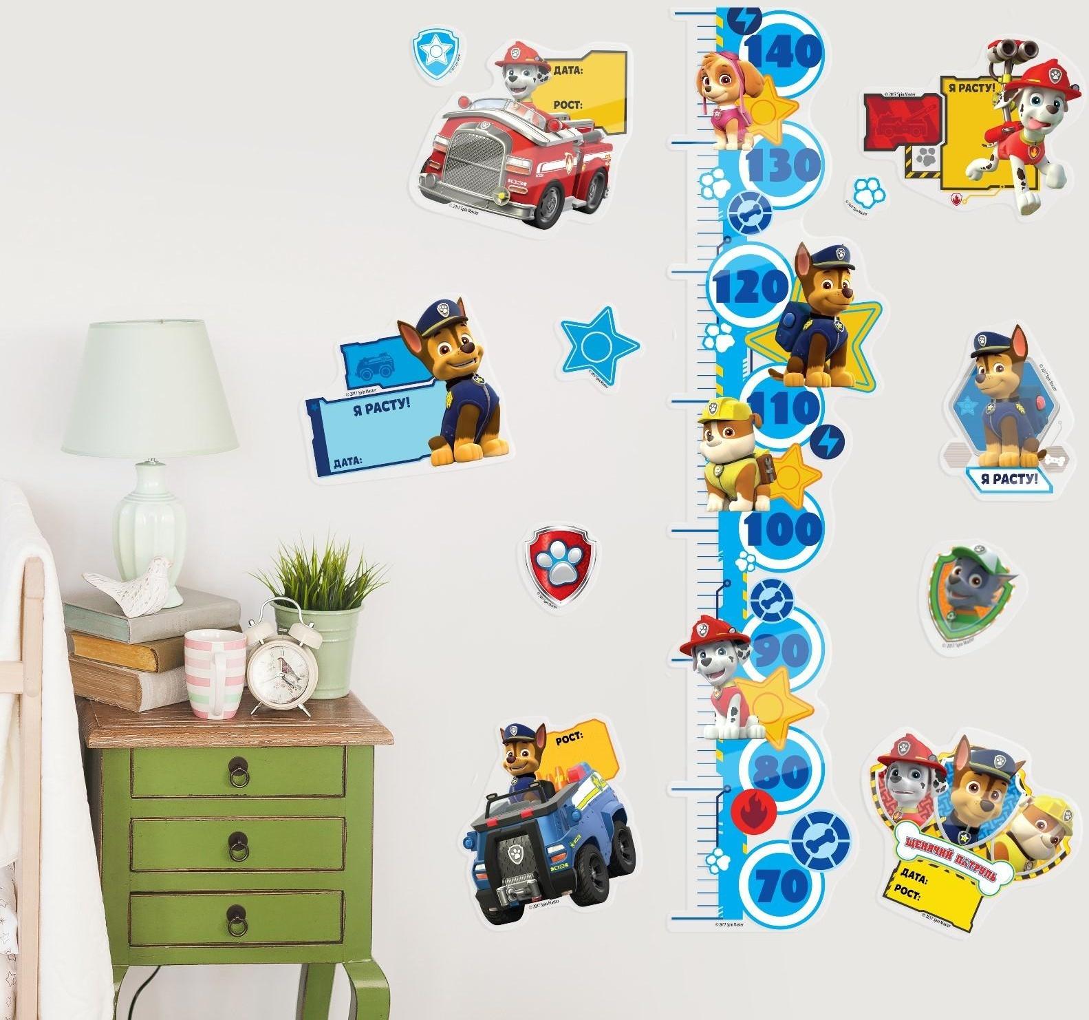 Щенячий патруль. Наклейка - ростомер 
