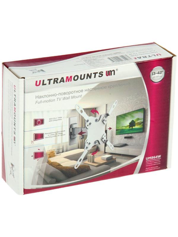 Кронштейн Ultramounts UM864W, для ТВ, наклонно-поворотный, 13-43