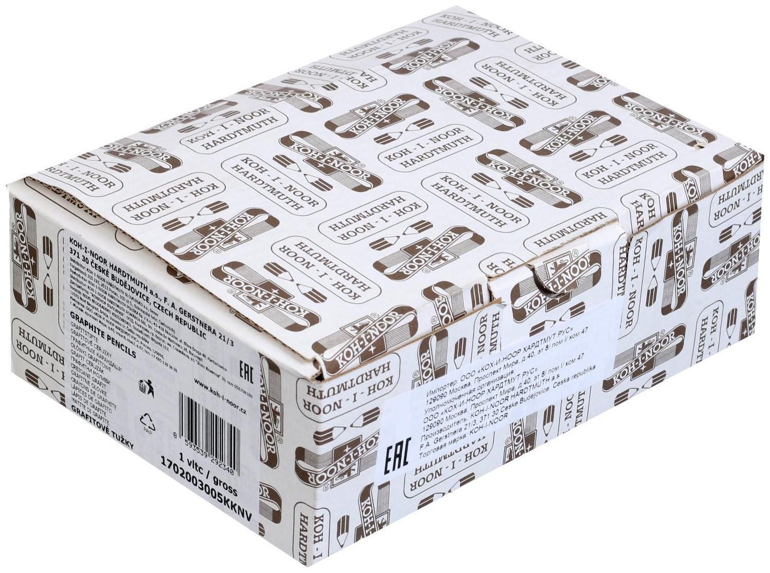 Карандаш чернографитный 2.0 мм, Koh-I-Noor 1702/3 H, L=175 мм