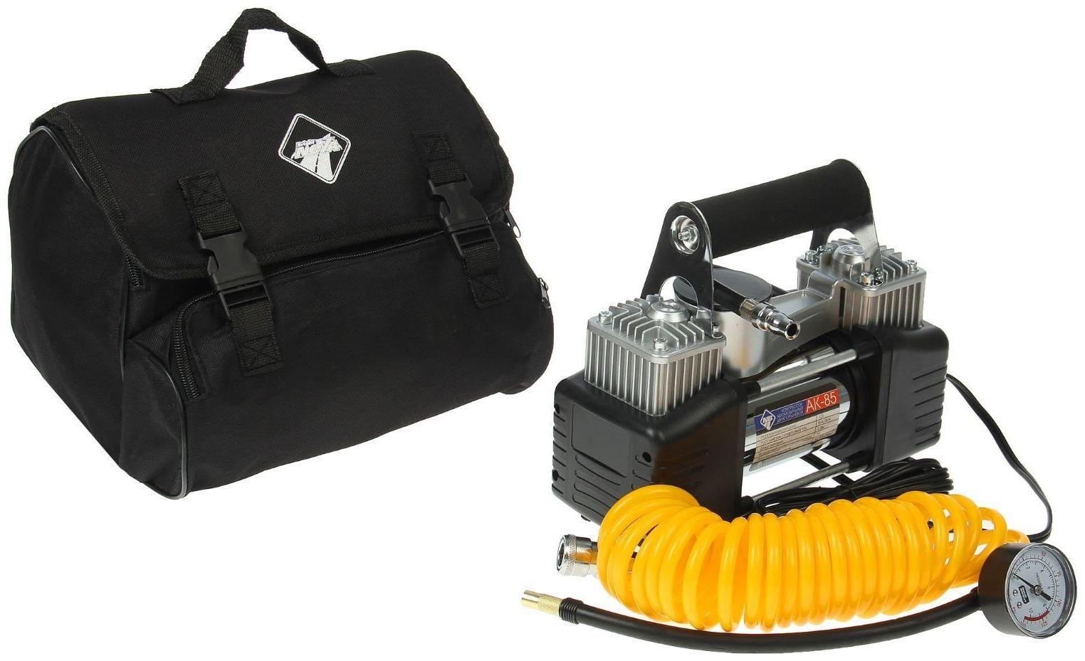 Компрессор автомобильный Nova Bright АК-85, двухпоршневой, 85 л/мин, 12 В, в сумке