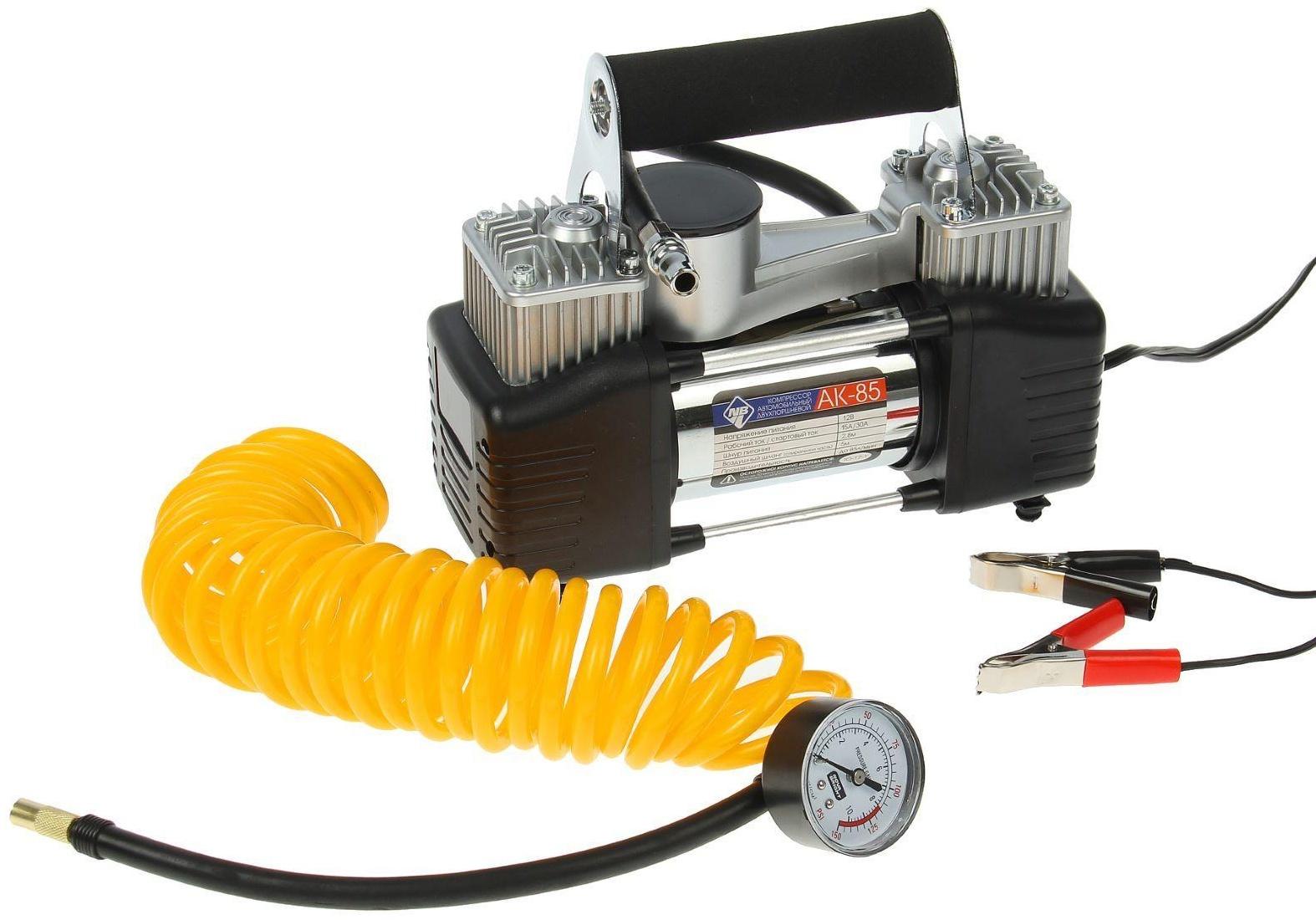 Компрессор автомобильный Nova Bright АК-85, двухпоршневой, 85 л/мин, 12 В, в сумке