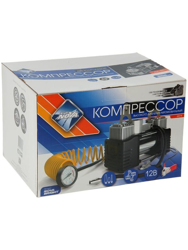 Компрессор автомобильный Nova Bright АК-85, двухпоршневой, 85 л/мин, 12 В, в сумке