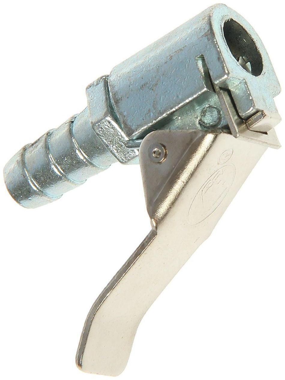 Наконечник насоса, быстросъемный, металлический, с клапаном, хром, малый