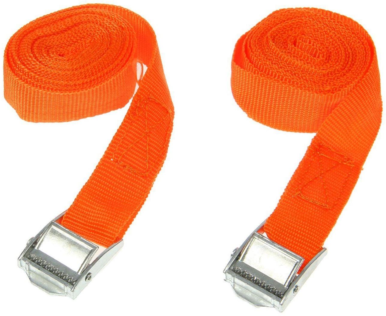 Стяжка груза ленточная Nova Bright, 2,5 см х 2,5 м, в блистере, с фиксатором, 2 шт