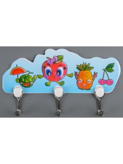 Вешалка настенная на 3 крючка «Ассорти», 16×9×2 см, цвет МИКС