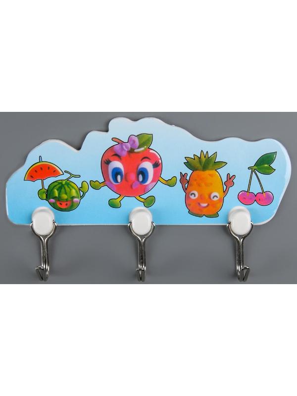 Вешалка настенная на 3 крючка «Ассорти», 16×9×2 см, цвет МИКС