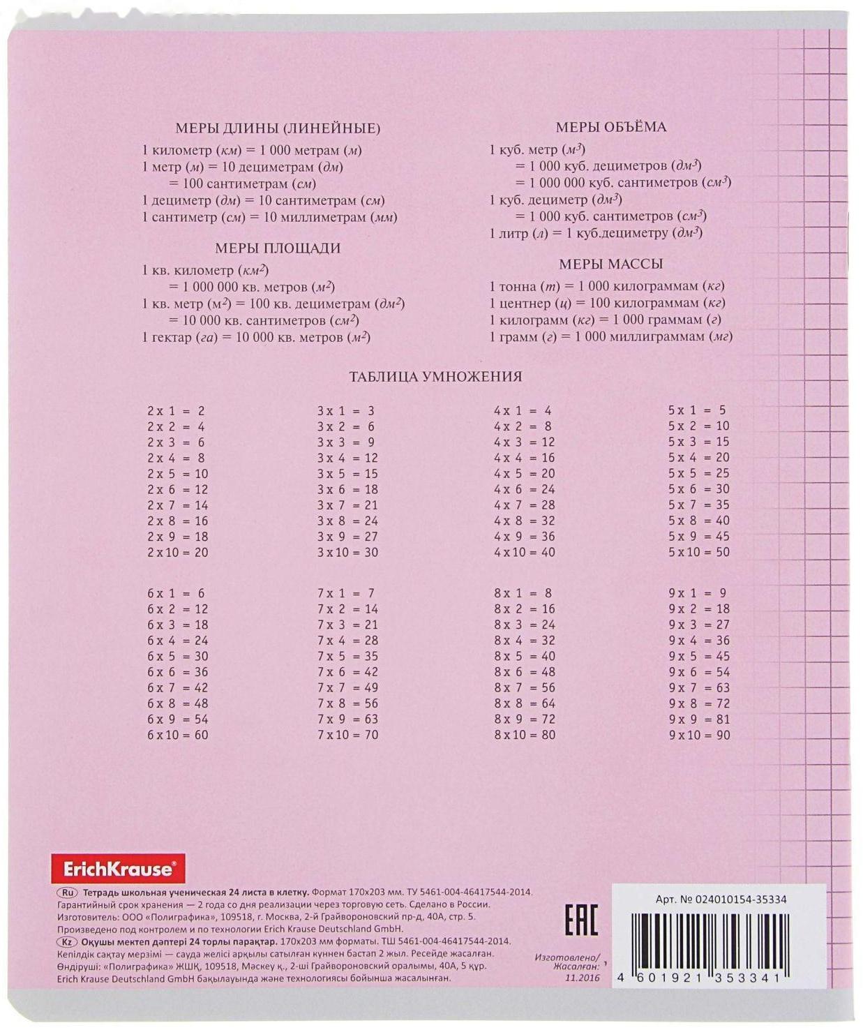 Тетрадь 24 листа в клетку, ErichKrause Visio 