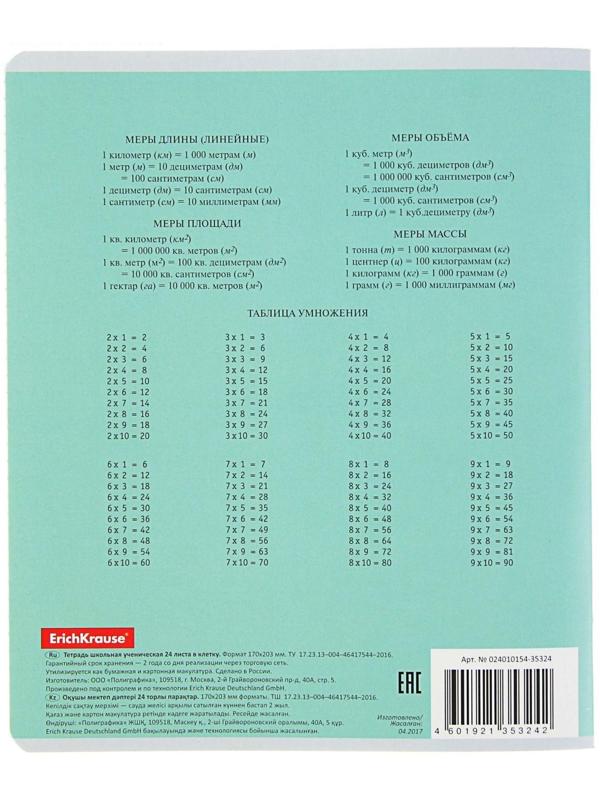 Тетрадь 24 листа в клетку ErichKrause 