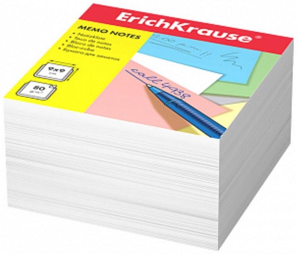 Блок бумаги для записей ErichKrause, 9x9x5 cм, белый, плотность 80 г/м2, белизна бумаги 98%, люкс