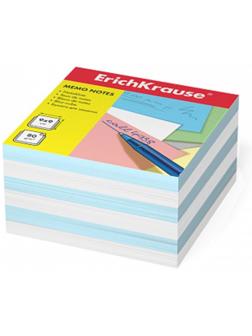 Блок бумаги для записей ErichKrause, 9 х 9 х 5 см, плотность 80 г/м2, люкс, белый/голубой