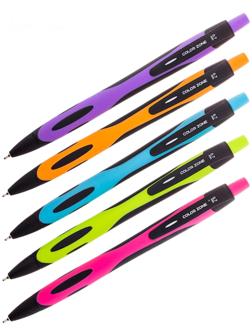 Ручка шариковая автоматическая ColorZone, узел 0.7 мм, чернила синие, микс