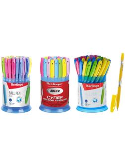 Ручка шариковая 0.7 мм, Berlingo Blitz, чернила синие, микс