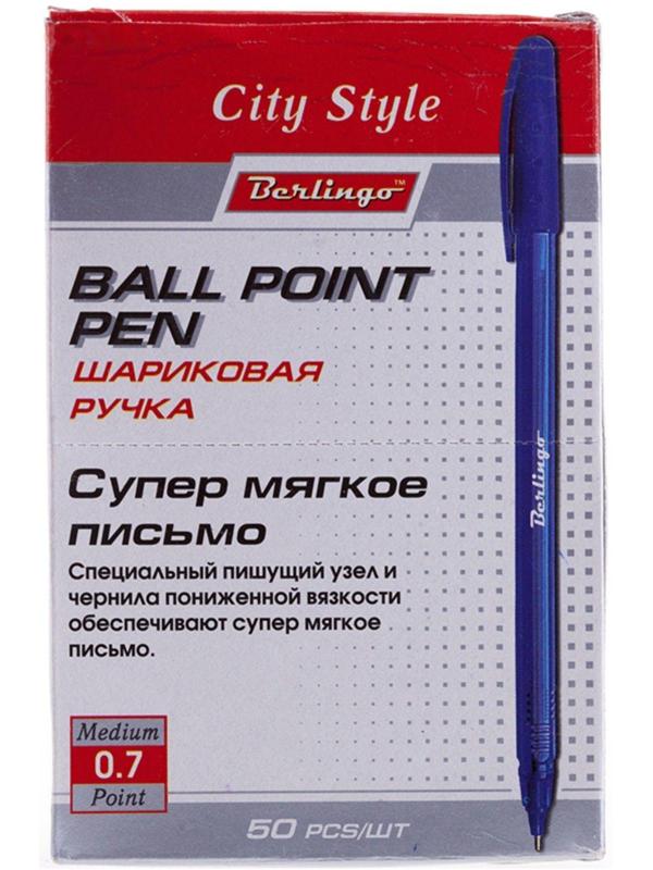 Ручка шариковая 0.7 мм, City Style, чернила синие