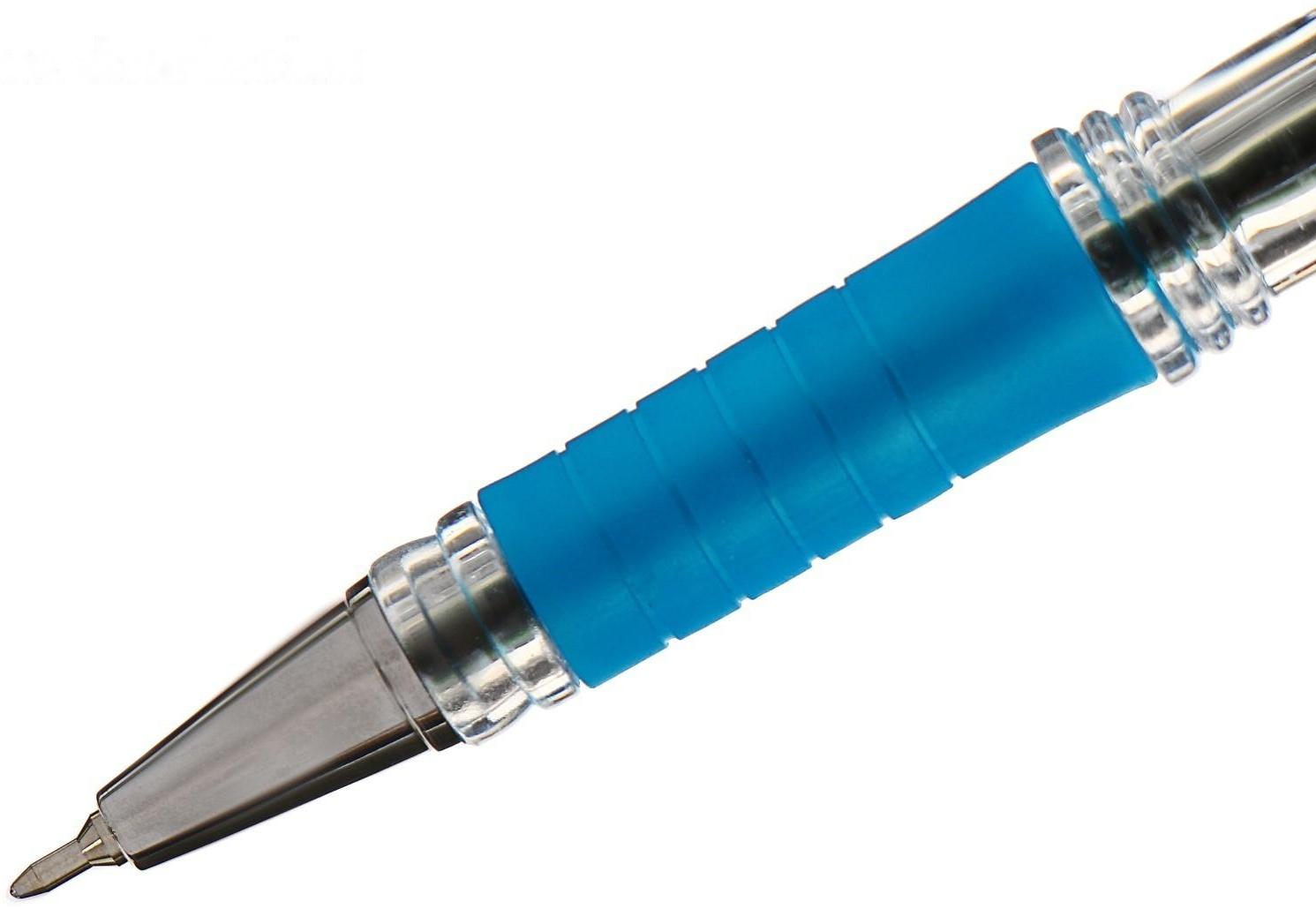 Ручка шариковая 0.4 мм, I-10, чернила синие, грип