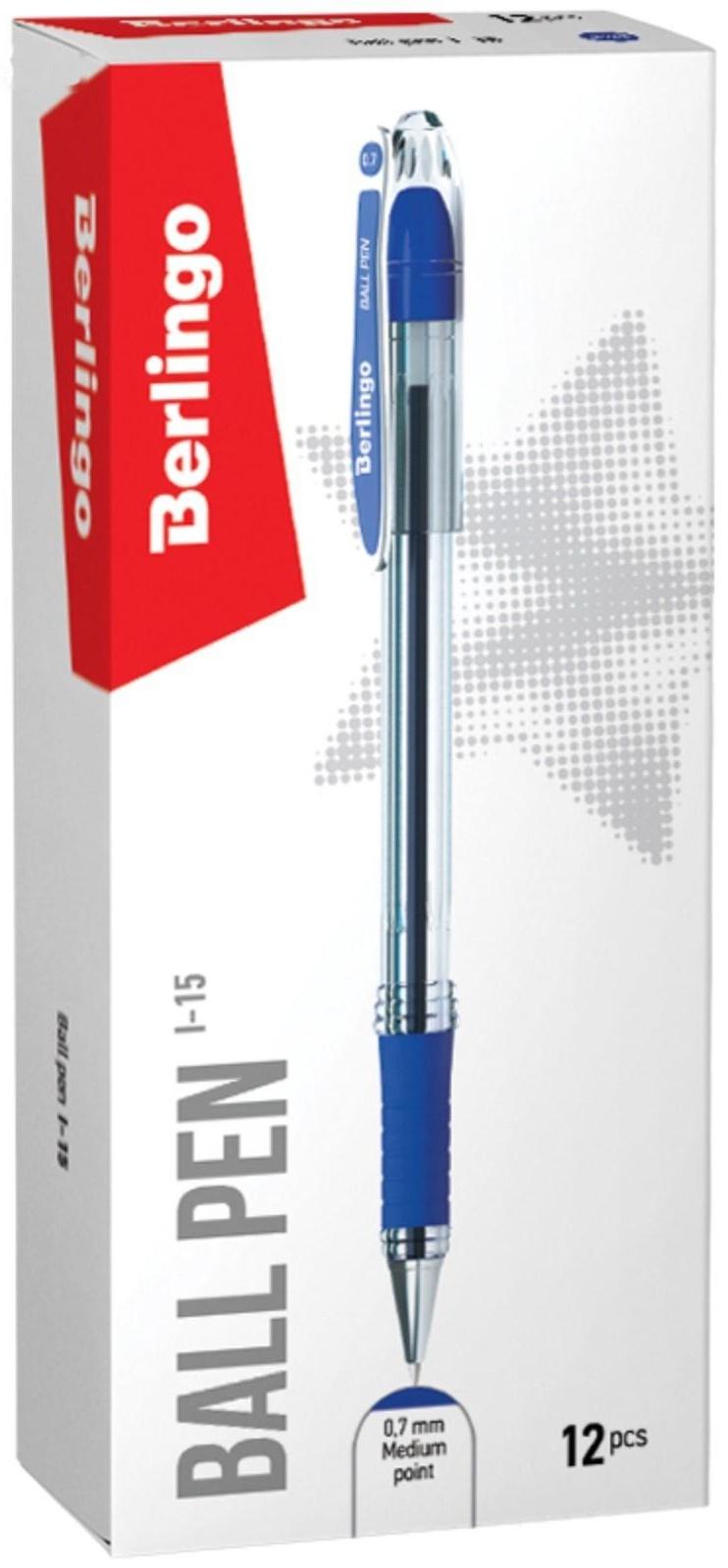 Ручка шариковая I-15, узел 0.7 мм, чернила синие, грип