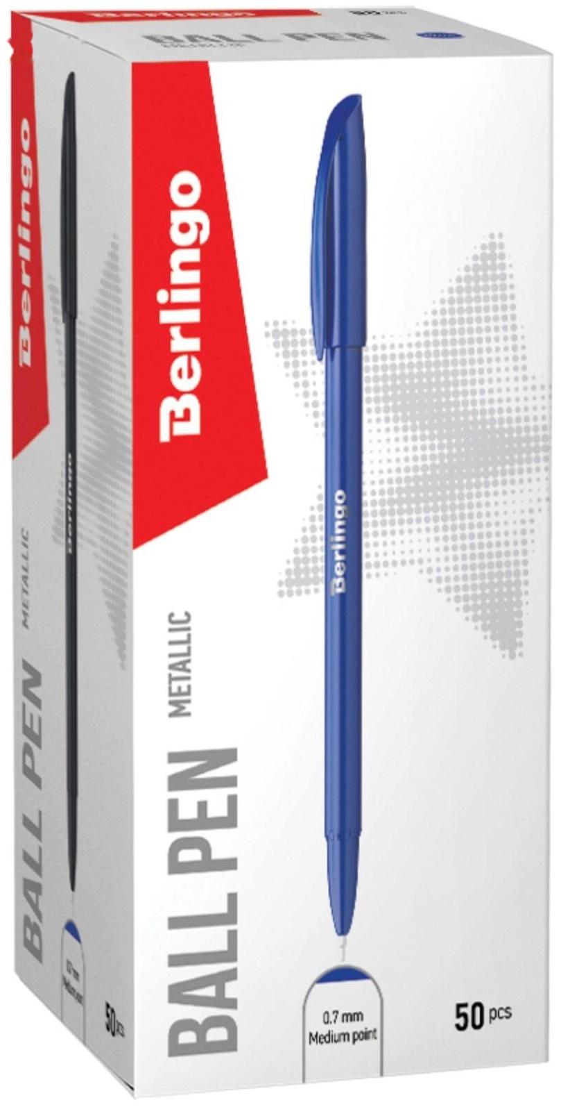 Ручка шариковая 0.7 мм, Metallic, чернила синие