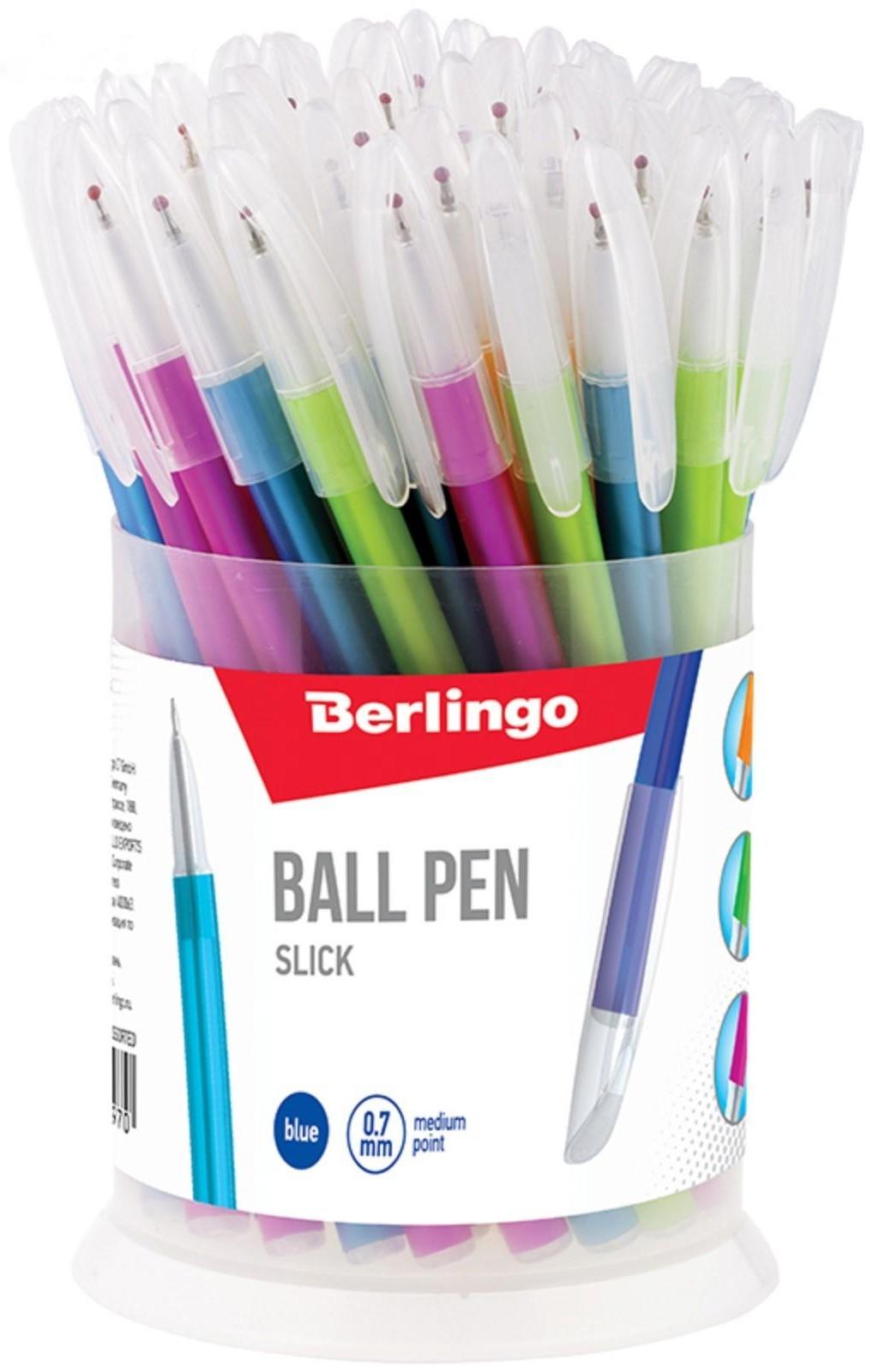 Ручка шариковая 0.7 мм, Slick, чернила синие, игольчатый стержень, микс