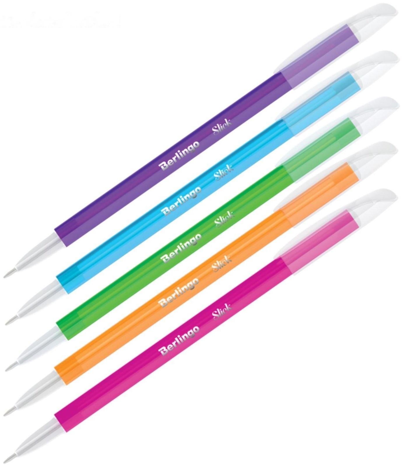 Ручка шариковая 0.7 мм, Slick, чернила синие, игольчатый стержень, микс