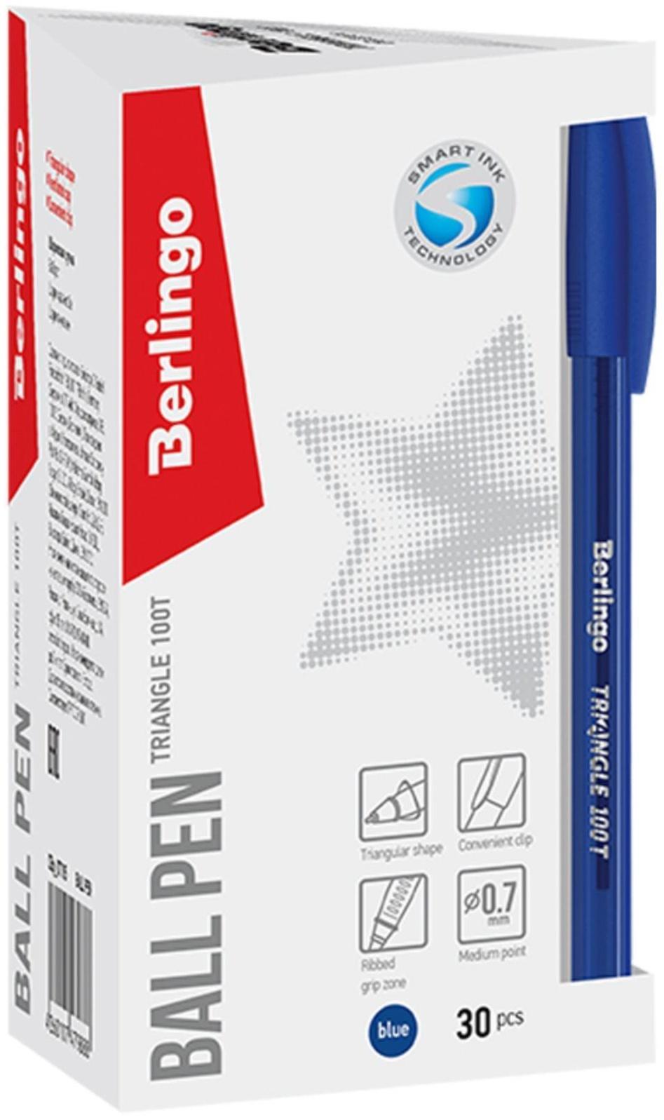 Ручка шариковая 0.7 мм, Triangle 100T, чернила синие, трёхгранная, игольчатый стержень