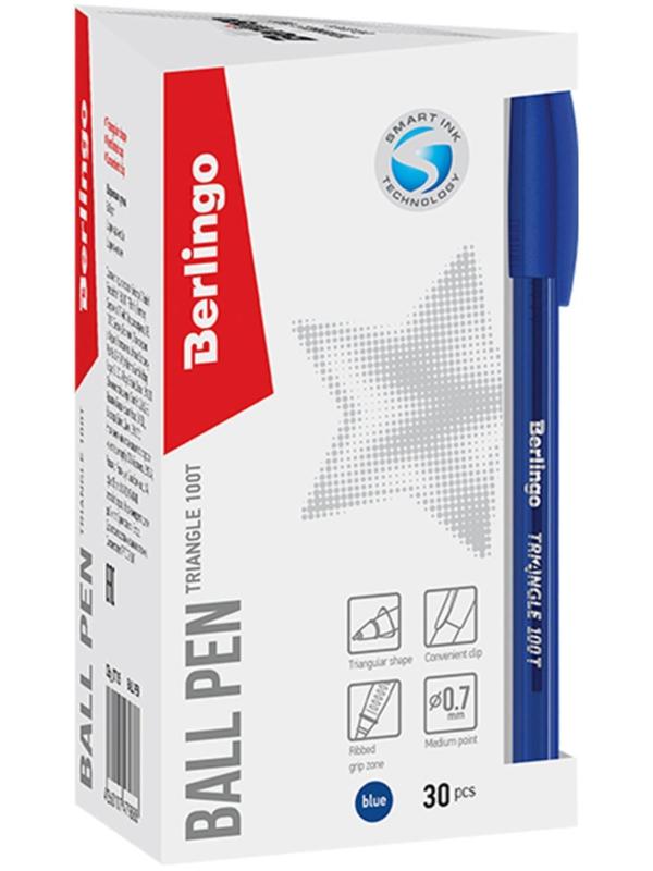 Ручка шариковая 0.7 мм, Triangle 100T, чернила синие, трёхгранная, игольчатый стержень