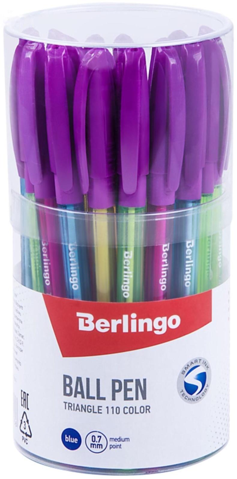 Ручка шариковая Triangle 110 Color, узел 0.7 мм, чернила синие, грип, микс