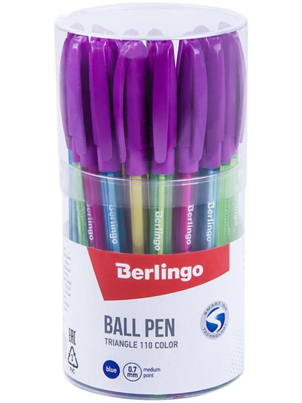 Ручка шариковая Triangle 110 Color, узел 0.7 мм, чернила синие, грип, микс