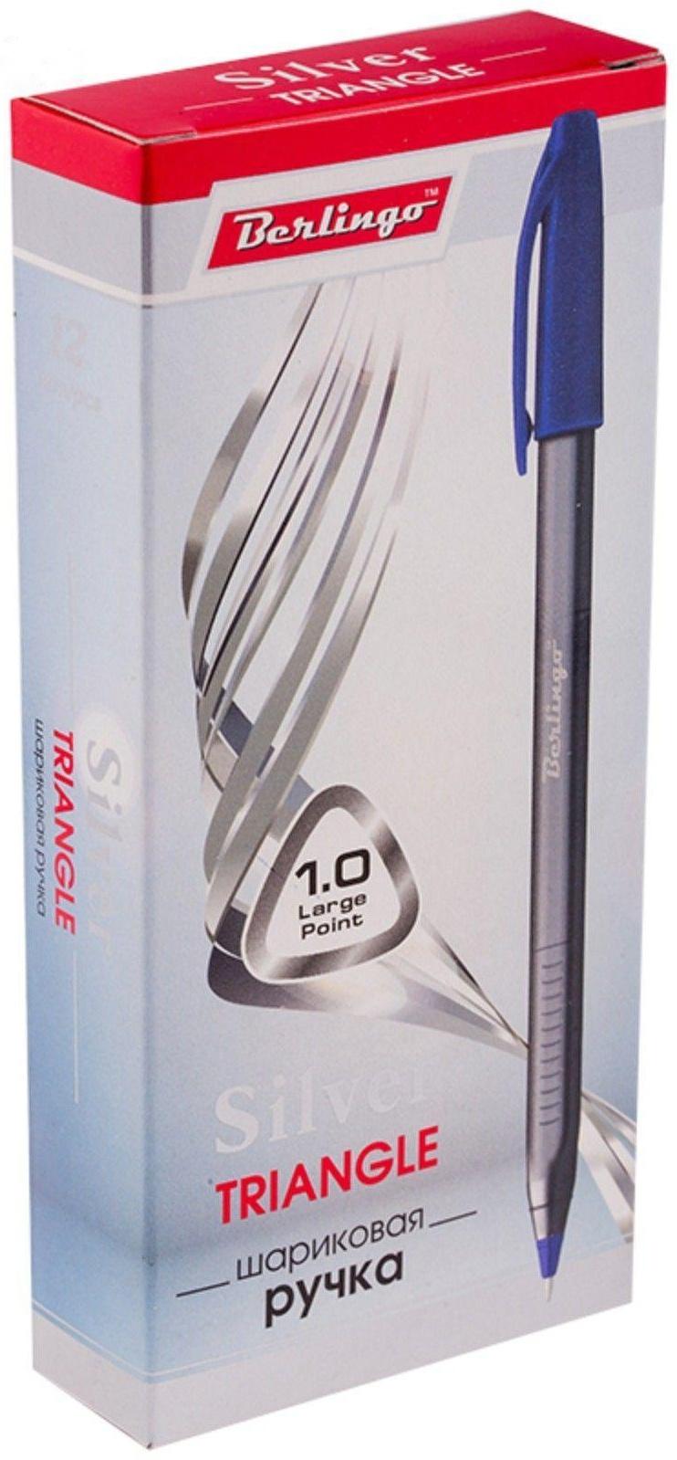 Ручка шариковая 1.0 мм, Triangle Silver, чернила синие, трёхгранная